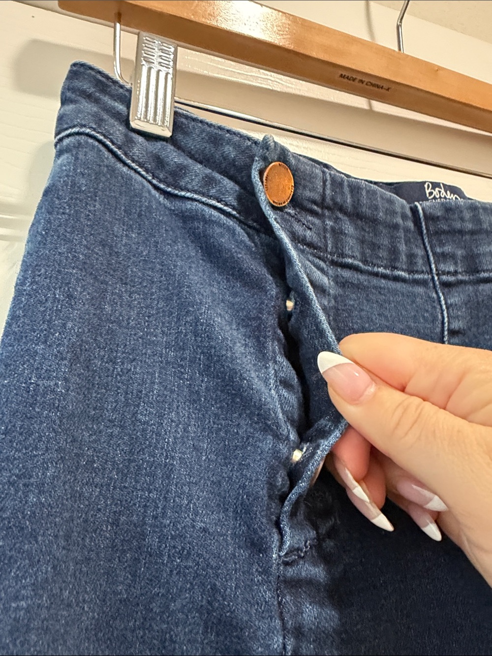 Boden High-Waist Wide Leg Dark Blue Denim Pants Size 6 - Picture 2 of 4